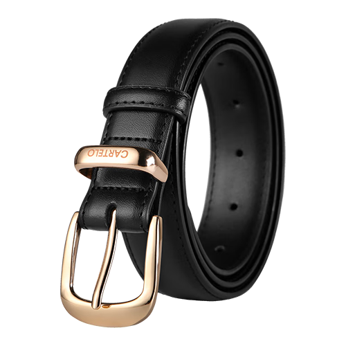 CARTELO Women's Simple Casual Versatile Genuine Leather Skinny Belt Fashion Decorative Waistband Gift