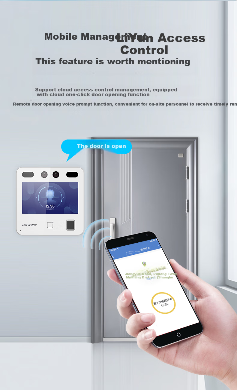 Qiyeweixin Facial Recognition Access Control And Attendance System All-In Machine, Employee Smart Face-Scanning Clock-In Device for Office, Mobile Remote Management to Unlock Doors 5