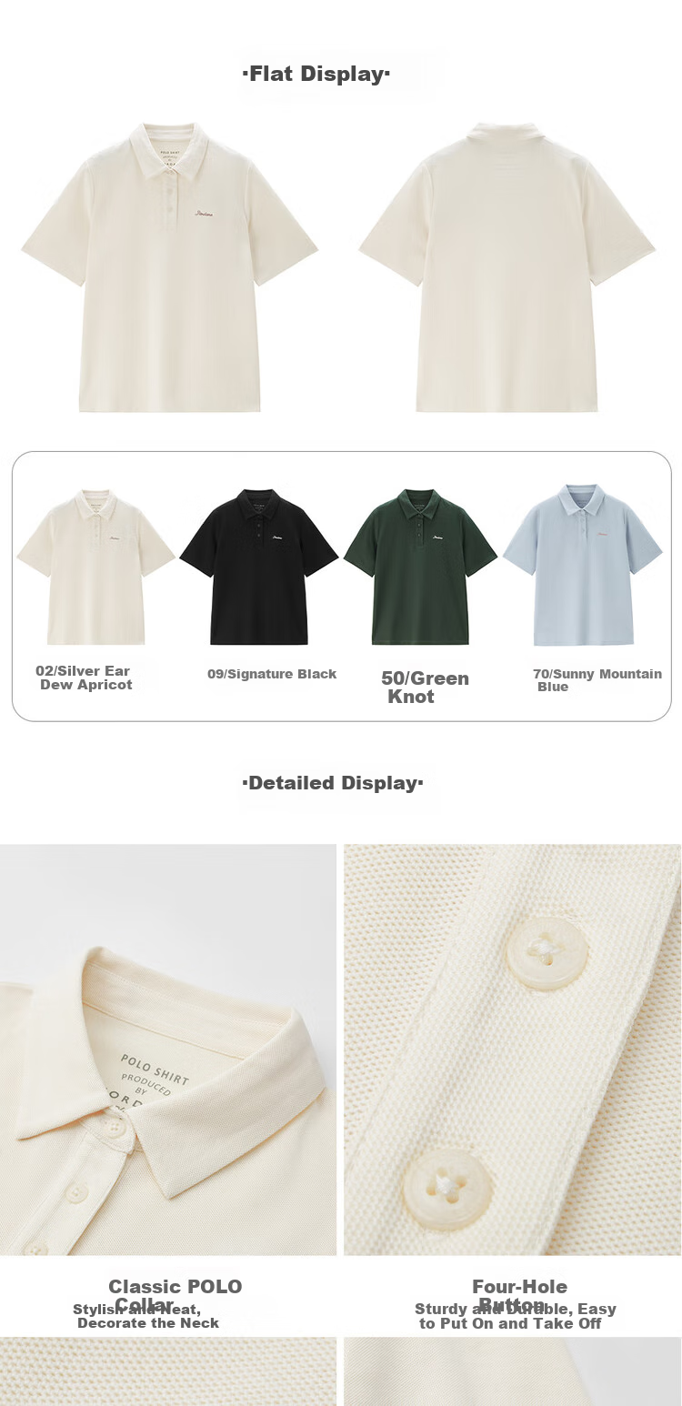 Giordano Women's Short-Sleeve Polo Shirt, High-Tech Ice Oxygen Cool-Feeling Embroidery, Comfortable Antibacterial T-Shirt for Women, 05315391 17