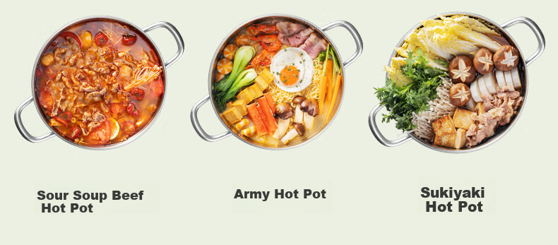 SUPOR 304 Stainless Steel Hot Pot for Home Use with Composite Bottom, Gas And Induction Compatible Soup Pot, 28cm Green ET28AAS04-G 13