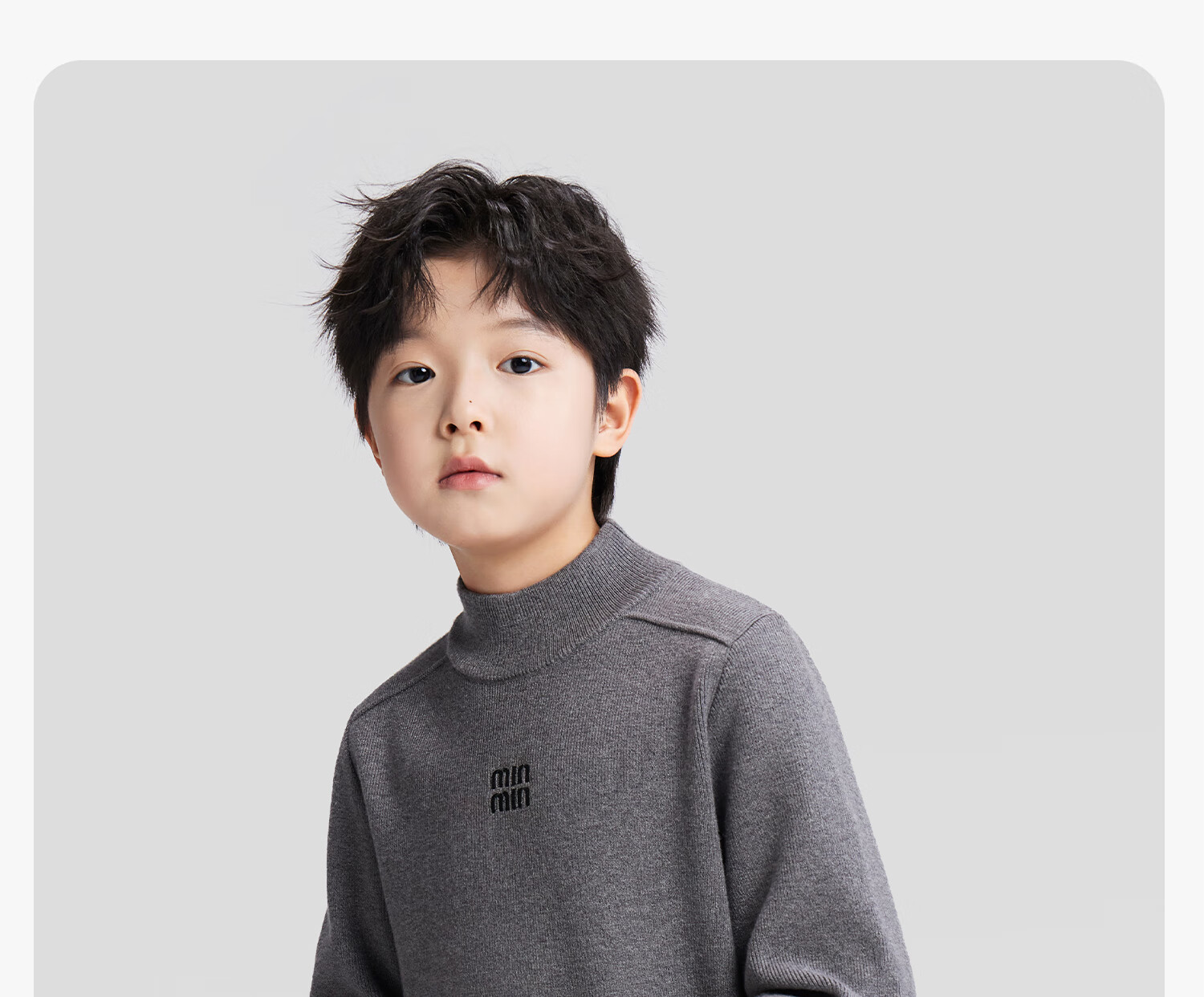 Zuo Xi Boys' Base Layer Sweater Big Kids Autumn Winter 2025 New Children's Half Turtleneck Knitwear Boys Gray 150cm 22
