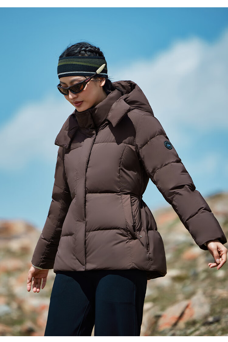 Pioneer Camp Warm Feather Women's Autumn Winter Insulated Windproof Outdoor Hooded Waist-Cinched Mid-Length Thickened Down Jacket 13