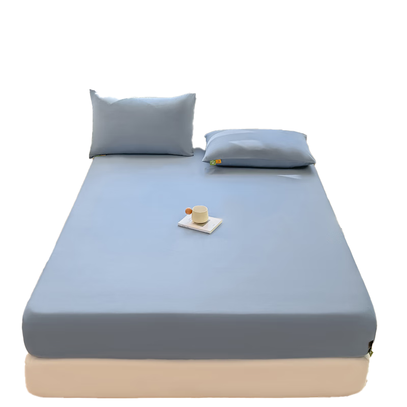 Yalu Freedom 100% Cotton Fitted Bed Sheet Mattress Protector Cover 1.8x2m Sea Blue