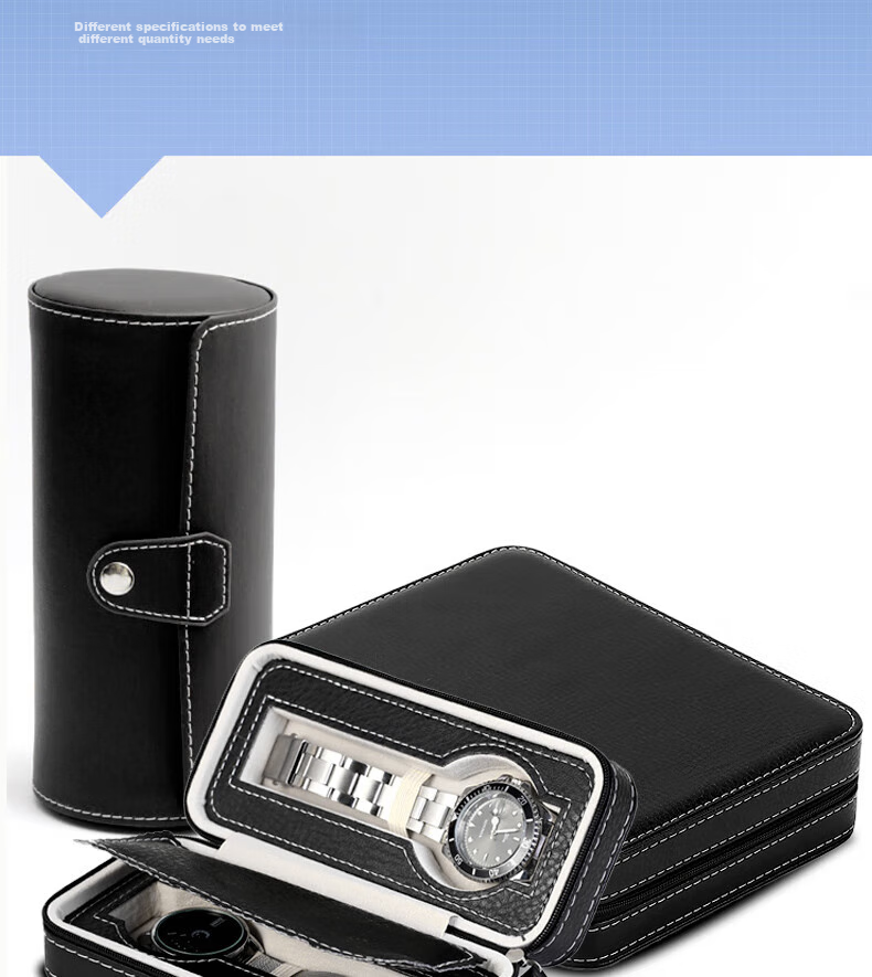 DUOJINJIANG Handmade Leather Rolex Watch Winder with 4 Watch Slots, Portable Travel Case, Collectible Box 11