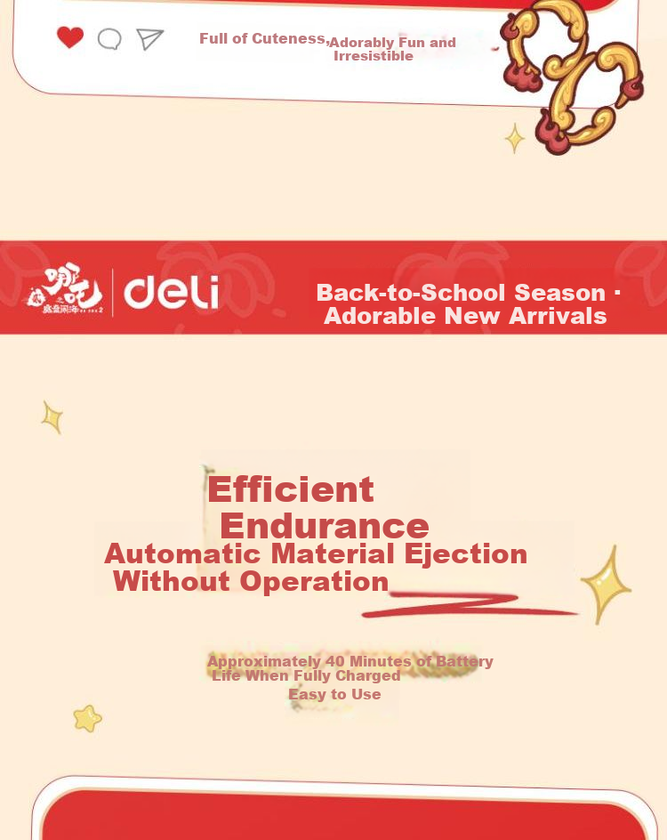Deli Nezha's Magic Boy Troubles The Sea 3D Printing Pen, Rechargeable Wireless Children's Birthday And Back-To Gift 3