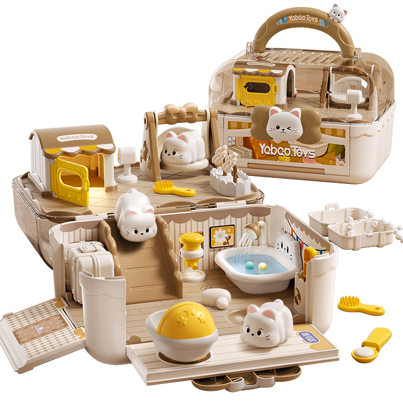 AoZhiJia Kids Girls Toy 3-6 Years Pretend Play Princess Castle Doll Pet Feeding House Birthday Gift