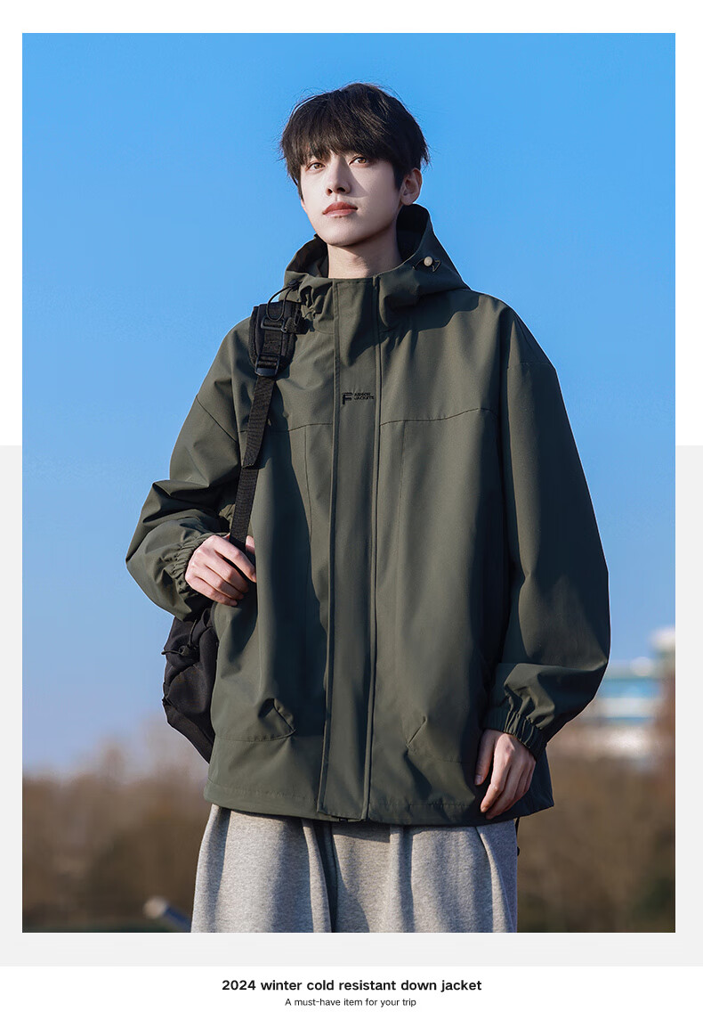 MMOPTOP Black Knight Jacket for Men, Spring And Autumn Style, Outdoor Windproof And Waterproof Mountaineering Jacket, Army Green XL 13
