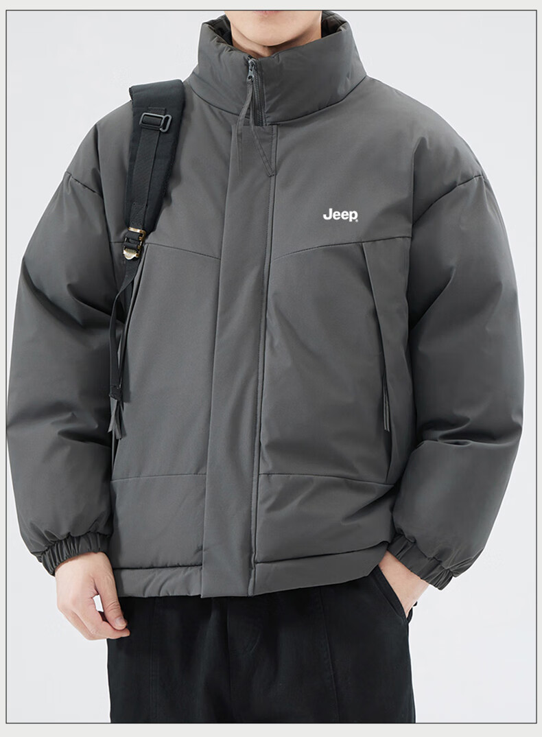 JEEP Men's Thickened Warm Windproof Cotton Padded Jacket Loose Casual Winter Coat 15