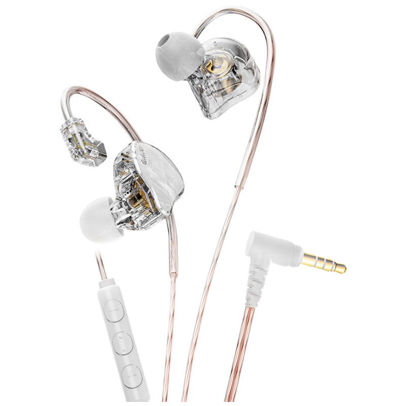 Qilian Wired In-Ear Earphones 3.5mm Computer Round Jack Gaming Noise-Cancelling HIFI Extended 2m Cable Long Control with Microphone High-Quality Headset for Men and Women