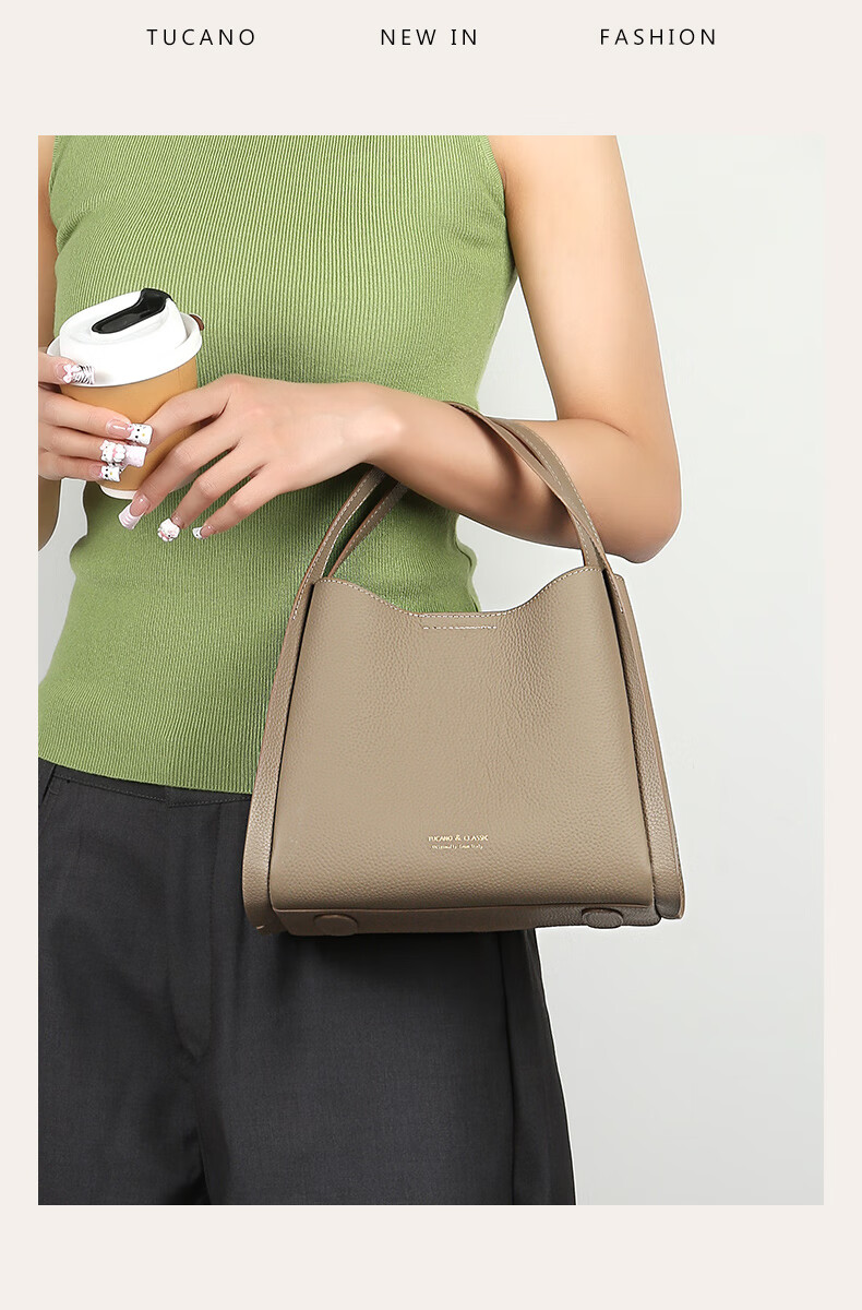 TUCANO Women's Bag 2026 New Bucket Style First Layer Cowhide Luxury Handheld Crossbody Shoulder Bag Birthday Gift for Women 7