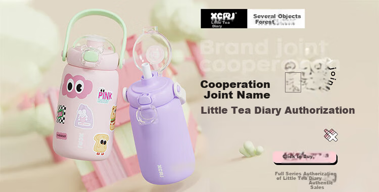 JIWUSENLIN Children's Insulated Cup Large Capacity Water Bottle for Boys And Girls with 304 Stainless Steel Cold-Keeping Straw Cup White 500ml 1