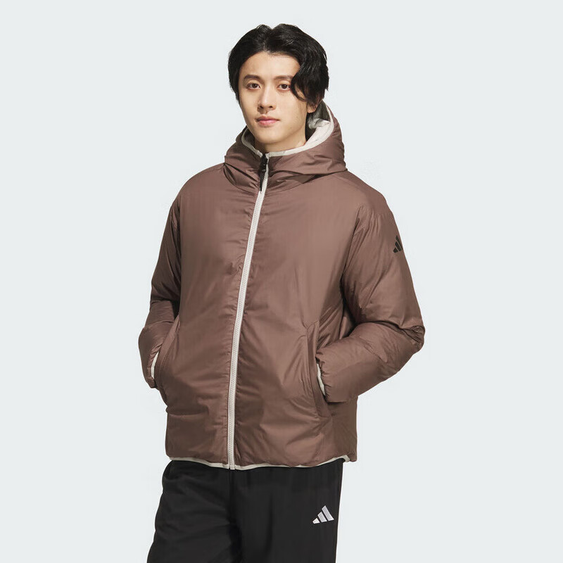 Adidas Men's Sports Style Series 3S RVSB D JKT Short Down Jacket KC2492 Earth Brown L 3