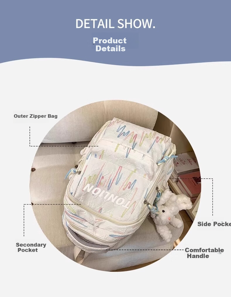 TonLion Backpack for Middle School Girls, New Style for 2025, High School And Elementary School Students, Large Capacity, Lightweight Travel Backpack, Stylish Backpack 2