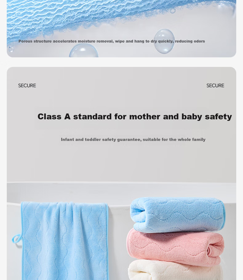 Grace Towels, Class A Face Towels, Bath And Face Absorbent Towels, Pack of 4, Sports 8