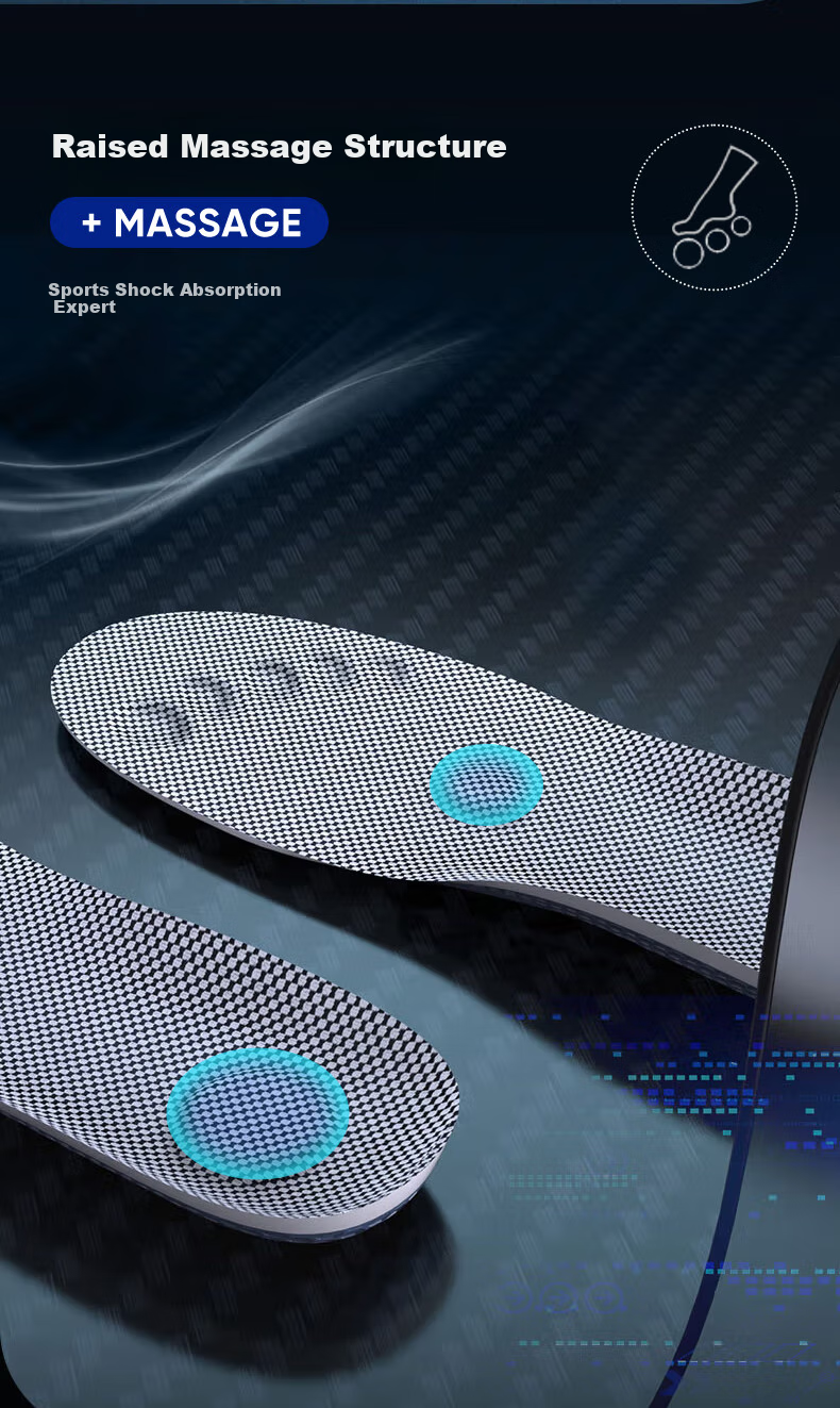 FOOTOPPO Professional Sports Insoles for Men, Running Shock-Absorbing Soft Elastic Odor-Resistant Thickened Shoe Inserts for Basketball And Running Shoes 5