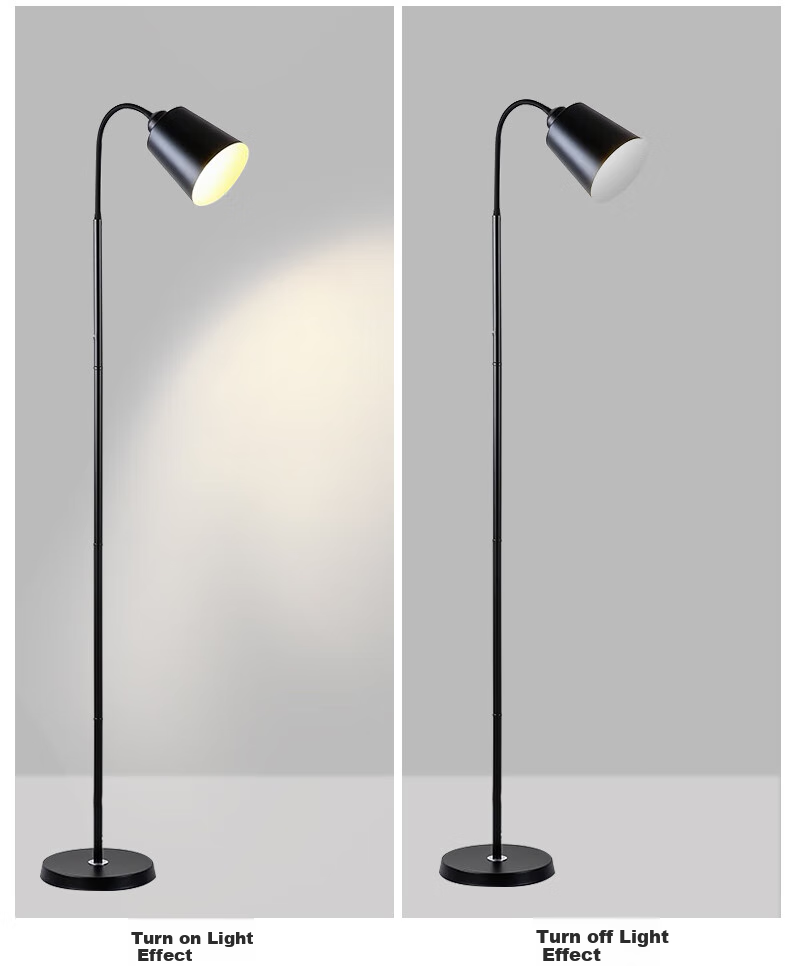 ZIDENG Floor Lamp for Living Room And Bedroom, Creative Bedside Lamp, Modern Minimalist Internet-Famous Study LED Standing Light Fixture 5