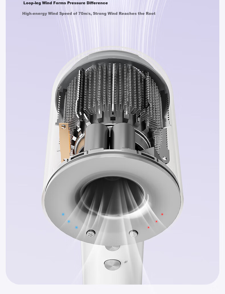 AUX Hair Dryer for Home Use, High-Speed Negative Ion Hair Protection, Quick-Drying, Powerful Airflow, Hair Dryer for Men And Women, High-Power Non-Damaging Hair, Hollow Bladeless Electric Hair Dryer, Girlfriend Gift 10
