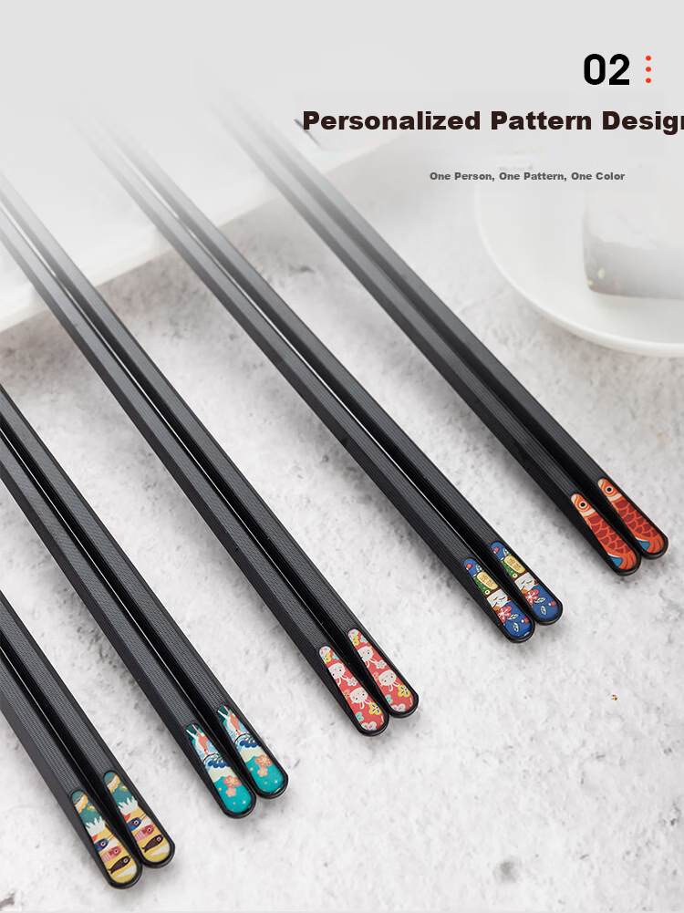 LOCK&LOCK Alloy Chopsticks, Heat-Resistant, Easy to Clean, Mold-Resistant, Household Cutlery Set for Quick Meals, 10 Pairs 4