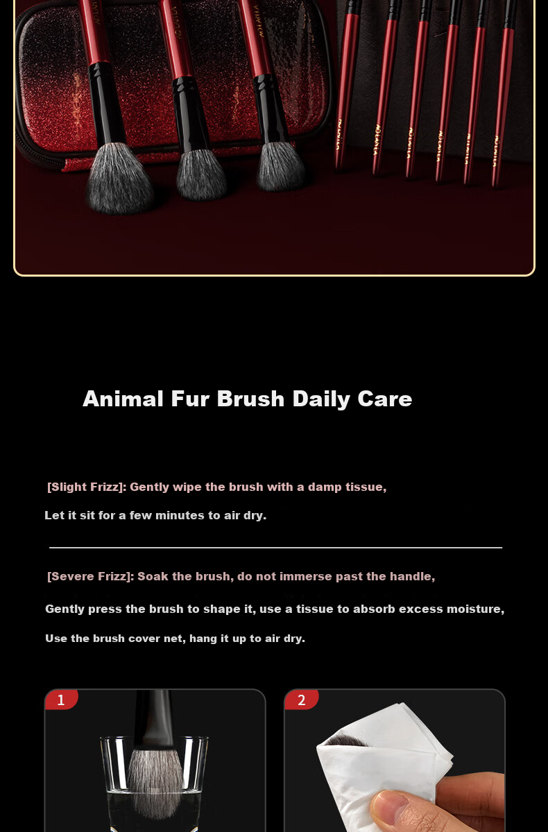 AOLANLA Premium Zhuque Makeup Brush Set with 9 Animal Hair Brushes for Loose Powder, Blush, Eyeshadow - Birthday Gift for Girlfriend 7