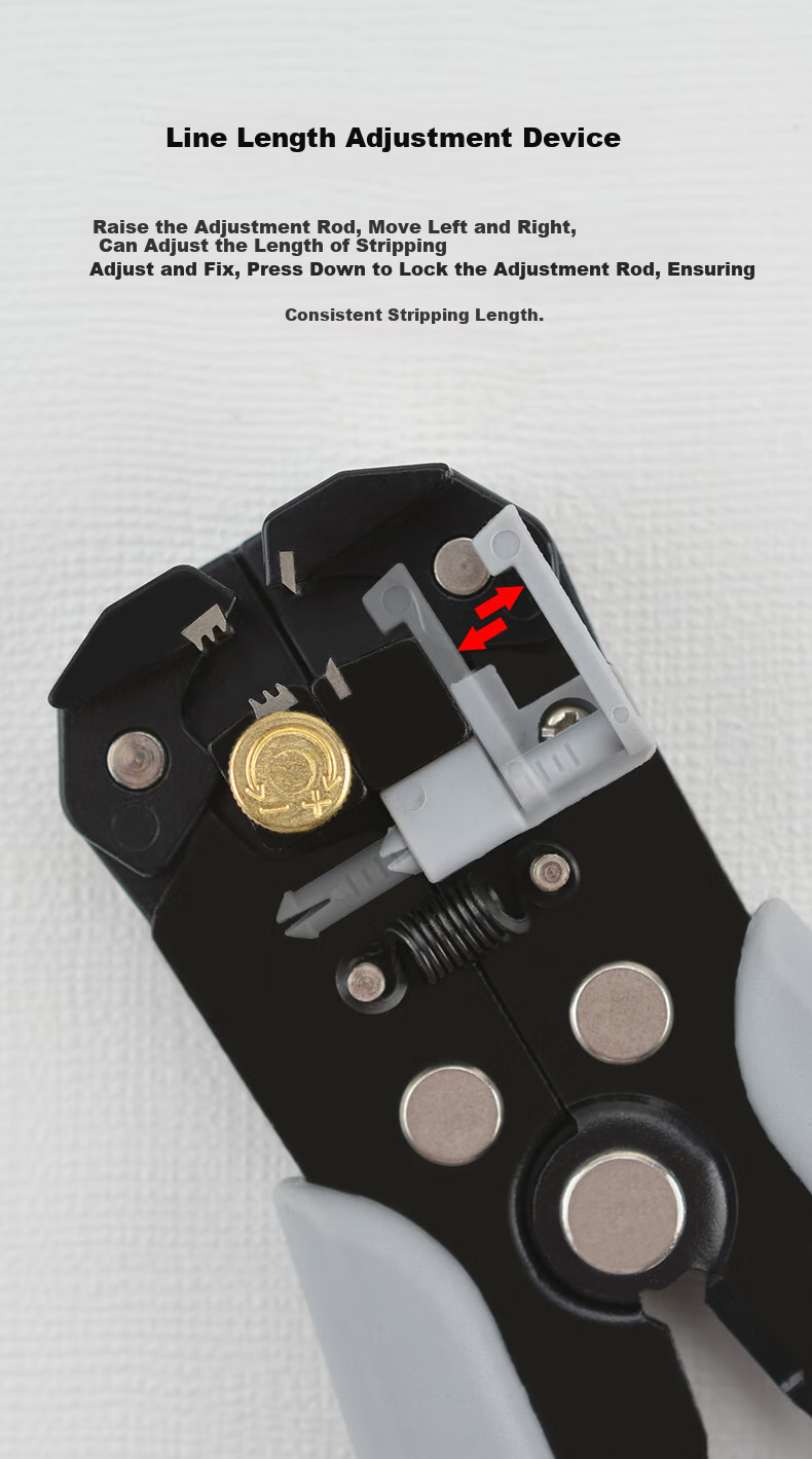 JERXUN Automatic Wire Stripping Pliers, Electrician's Wire Stripper, Wire Cutter, Terminal Crimping Pliers, Multifunctional Fiber Optic Cable Stripping Pliers 6