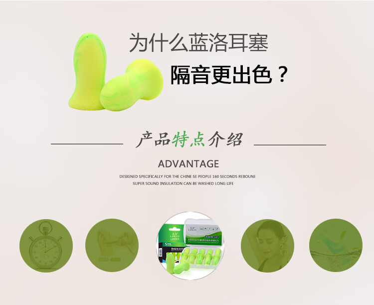 蓝洛 隔音耳塞 睡眠防噪音 工作学习睡觉降噪静音 专业款M码10枚装-京东