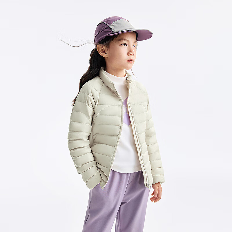 Annil Kids Girls Three-Proof Short Down Jacket 2025 Winter New Heated Pine Gray 110