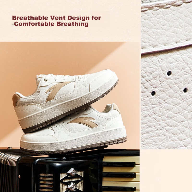 ANTA Yuan Nian 2.0 | Women's Thick-Soled Sneakers, Student White Shoes, Retro Trendy Height-Increasing Sports Shoes for Couples, Casual Shoes