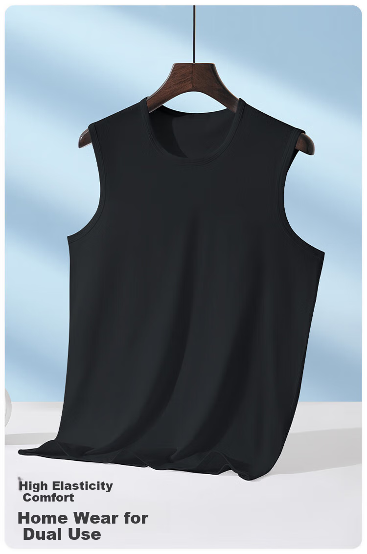 LangSha Men's Tank Top, 2026 New Style, Pure Cotton, Wide Shoulder, Thin, Breathable, Youth Sports Fitness, Outer Wear, Sleeveless Top 10