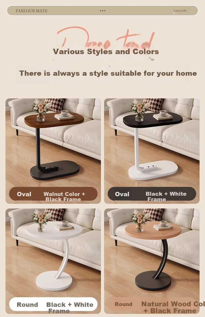 Huayinxuan Side Table, Living Room Sofa Small Coffee Table, Simple Movable Home Mini Bedside Table, Balcony Bedroom Nightstand 23