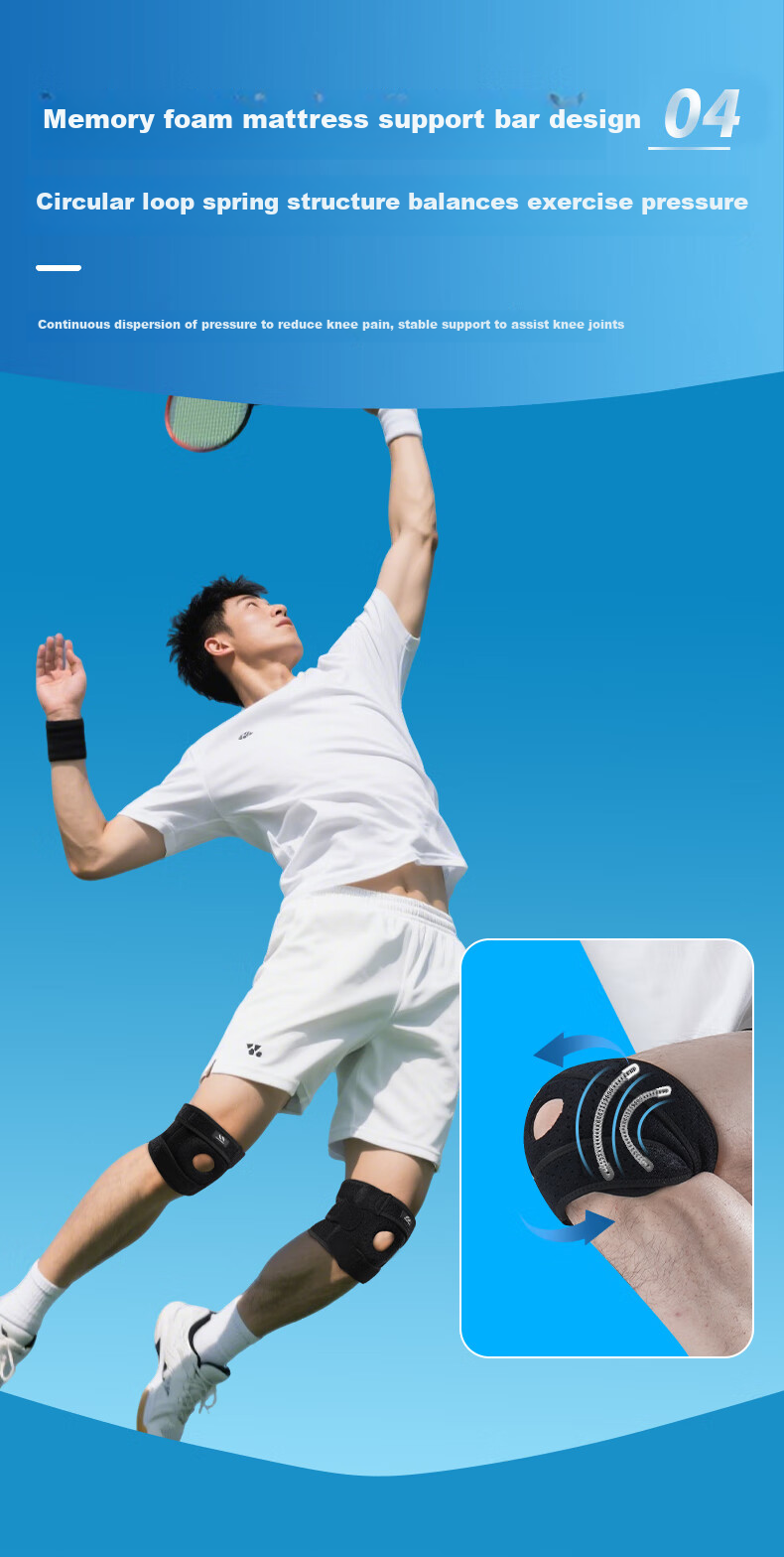 NAILEKESI N Sports Knee Brace, Professional Protection for Badminton, Specially Designed for Men, Suitable for Running, Hiking, Knee Joint And Meniscus Injury Protectio 6