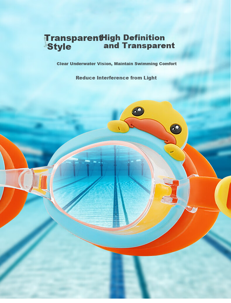 B.Duck Children's Small Frame Swimming Goggles, Waterproof And Anti-Fog, Comfortable High-Definition Diving Swimming Training Equipment for Boys And Girls 4