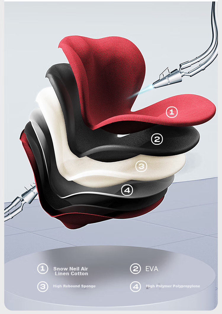 Leban Petal Lumbar Support Cushion, Office Chair Backrest, Buttocks Shaping Seat for Home Use, Classical Gray 13