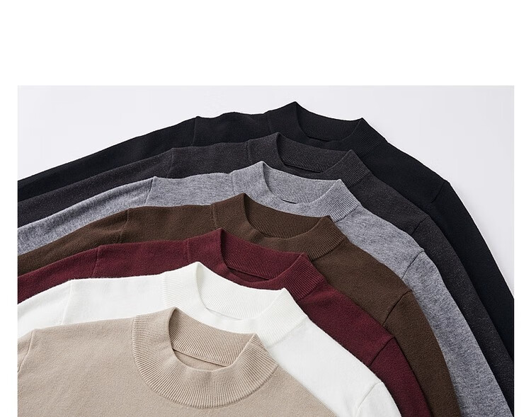 Earl Zuoer [Lycra Tencel Wool] Early Winter 25 Crew Neck Pullover Knit Base Shirt Men's Solid Loose Sweater 48