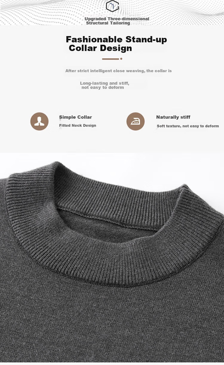 TUCANO Short-Sleeve Sweater for Men, Autumn And Winter Business Casual Base Layer Knit Top, Solid Color Warm Pullover Men's Clothing, Black XL 3