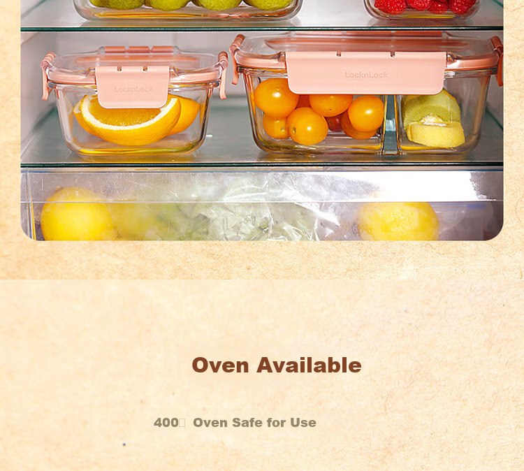 LOCK&LOCK Glass Food Storage Container Set, Microwave-Safe Lunch Box, Heat-Resistant Glass Bento Box, Dishwasher Safe, 6-Piece Set 10