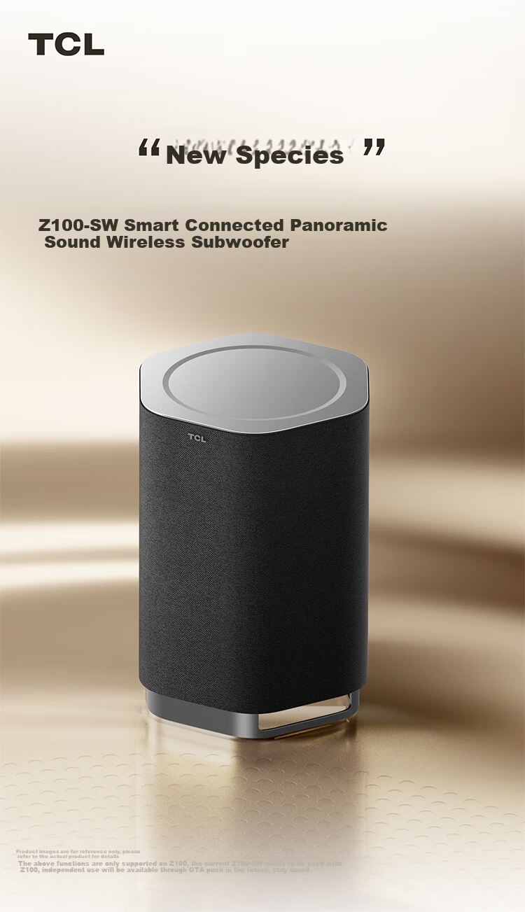 TCL Wireless Subwoofer Z100-SW, 130W Ultra-Strong Bass, TV Sound Collaboration, Free Combination, Spatial Sound Field Calibratio 1