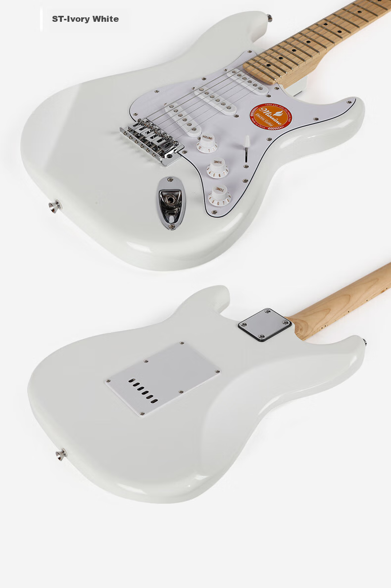 Minsine Electric Guitar for Beginners, Suitable for Male And Female Students, Primary And Secondary School Students, Adults, Universal Single Tremolo ST Electric Guitar Entry-Level Musical Instrument 18