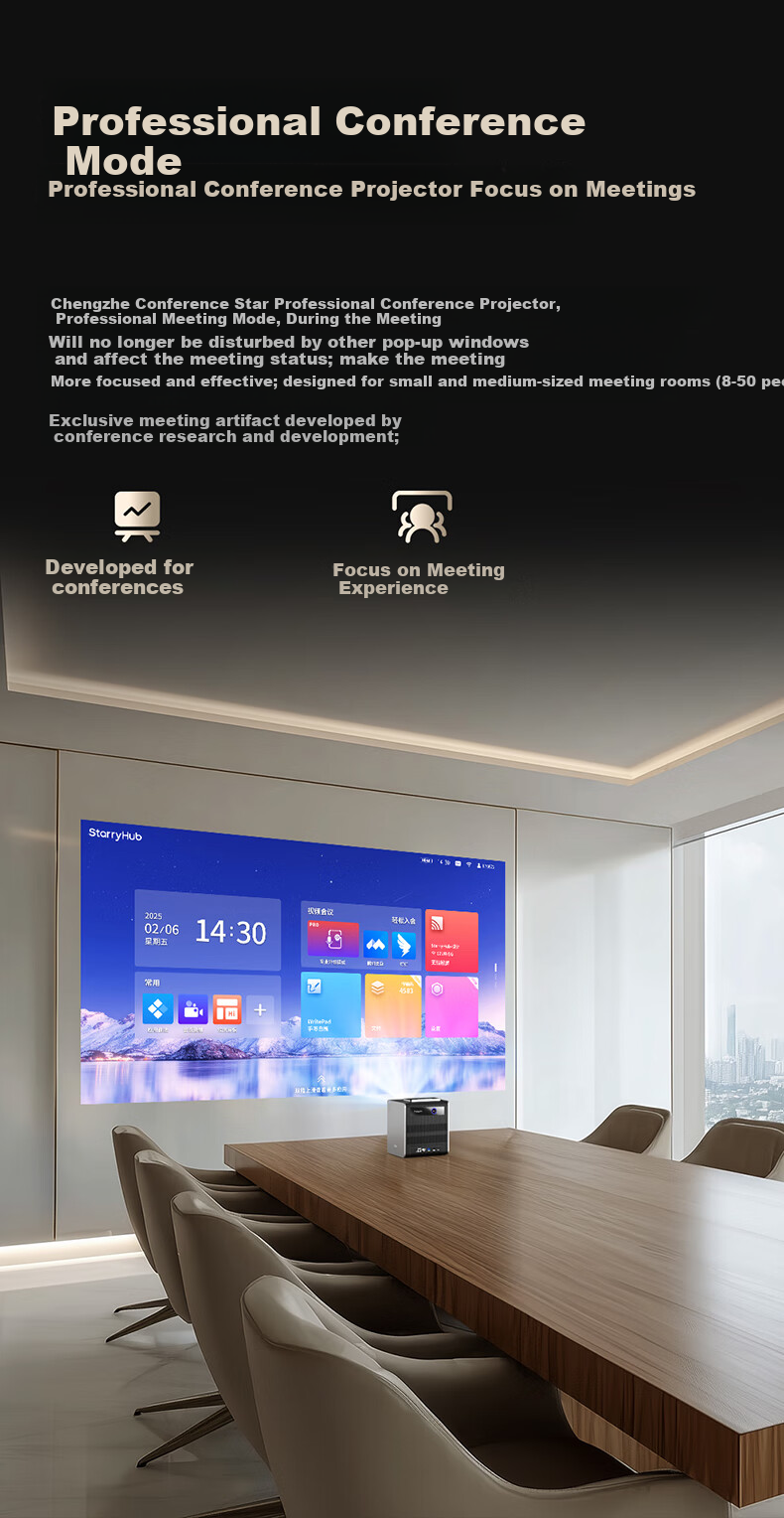 CZUR Conference Star Projector, Office Meeting-Specific Video Conferencing All-In Machine, Daytime Use, Wireless Screen Casting, Ultra-Short Throw Projection, AI Intelligent System, Commercial Meeting Room Projector 1