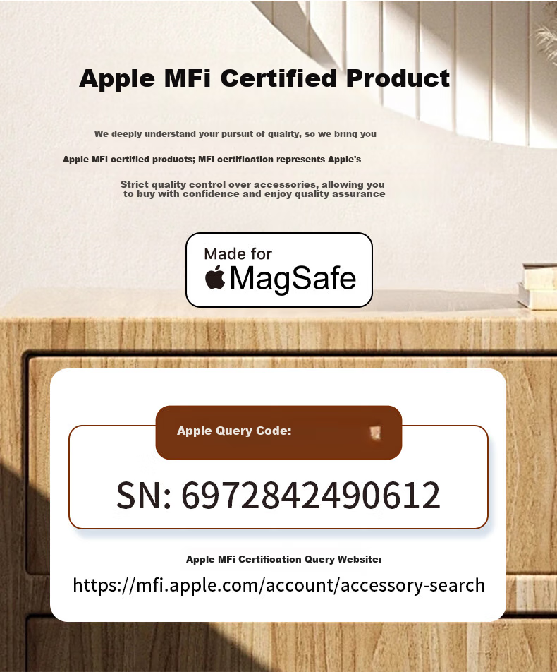 GDGO [Apple MFM Certified] 15W Two-In Wireless Charger, MagSafe Magnetic Vertical Fast Charging, MFi Certified, Suitable for IPhone 18/17 PM/Air Phones And Earphones 3
