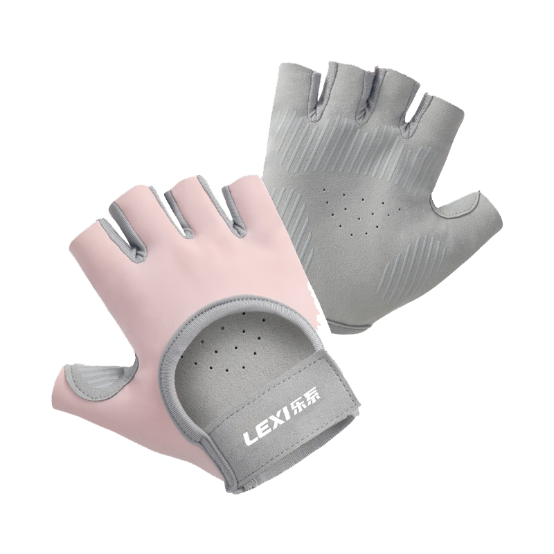 Lexi Women's Fitness Gloves Anti-Slip Professional Weightlifting Palm Protection Training Callus Prevention Light Sport Pink Size S