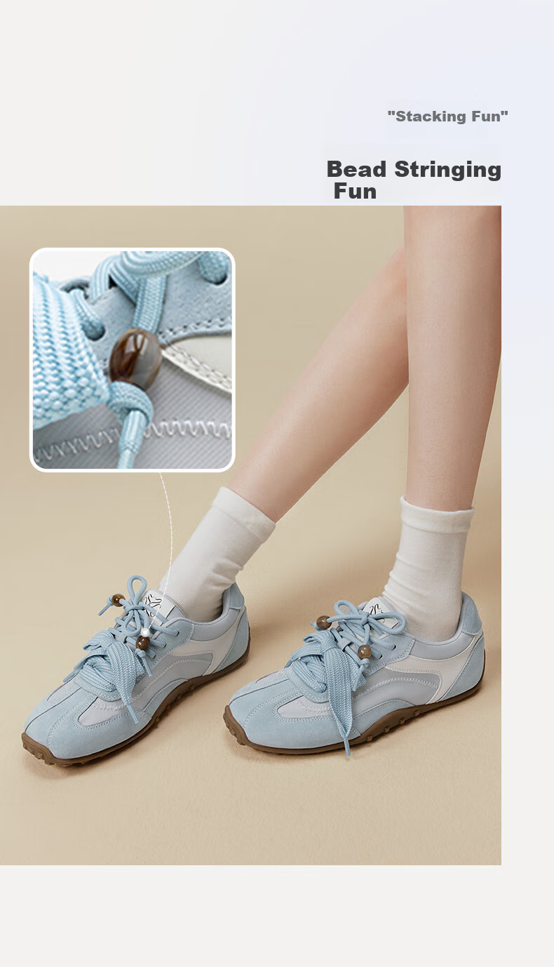 BASTO [Mint Gummy] Versatile Red Dexun Shoes for Women, Sports Casual Sneakers, Suitable for 26 Mall Stores 12