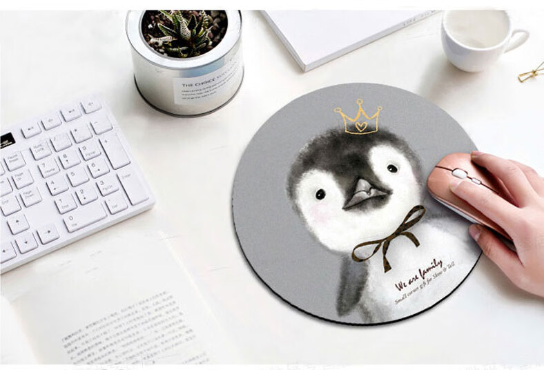 Juyingfeng Mouse Pad Small Size with Lock Edge, Round Mouse Pad, Portable, Washable, Laptop Mouse Pad, 220*220mm, Bao Fu Jie You 2