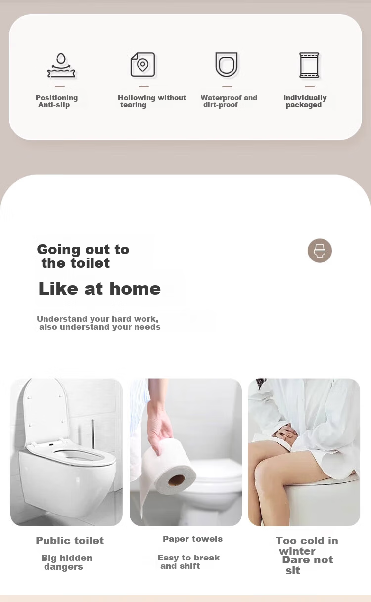 JAJALIN Disposable Toilet Seat Covers with Rabbit Print, Waterproof, for Postpartum Women, Portable Toilet Seat Paper [20 Pieces] 2