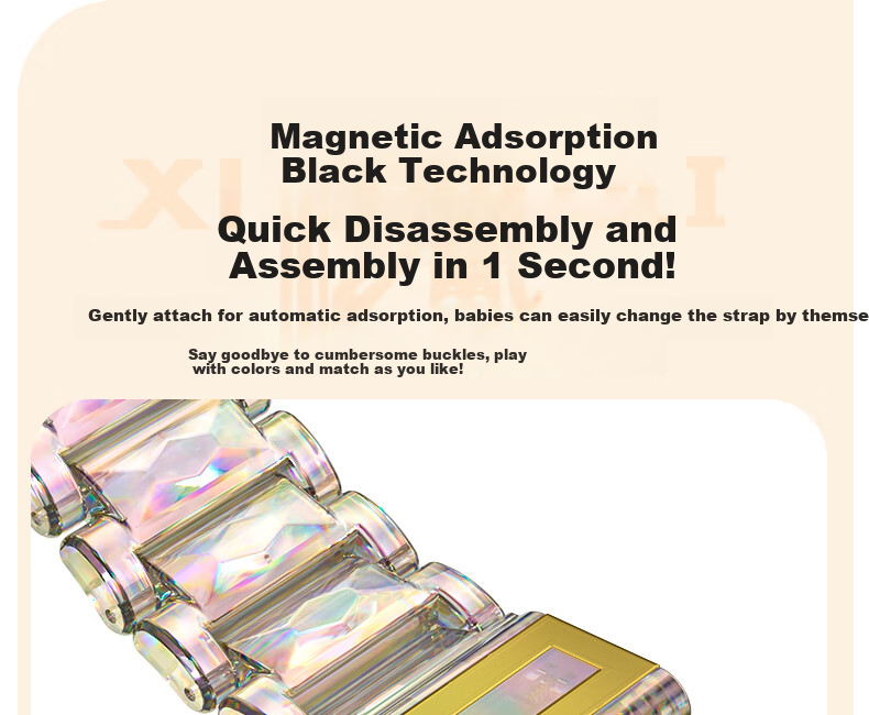 Iboann Compatible Watch Band with Clasp for Xiaotianc Z11, Magnetic Clasp for Z10 Children's Watch, Compatible with Z9/Z8/Z7A/Z6A/Z5PRO/D3/N3/Q1A/D2/Z1S/Y05 Accessories, Rainbow 10