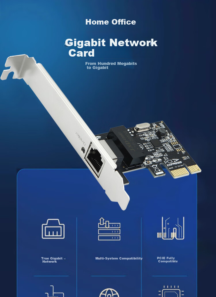 LinkStone PCIe to Gigabit Ethernet Adapter, Desktop Internal Wired Network Card Expansion Card Adapter Card Self-Adaptive Independent Ethernet Card for Computer Tower RJ45 Interface 1