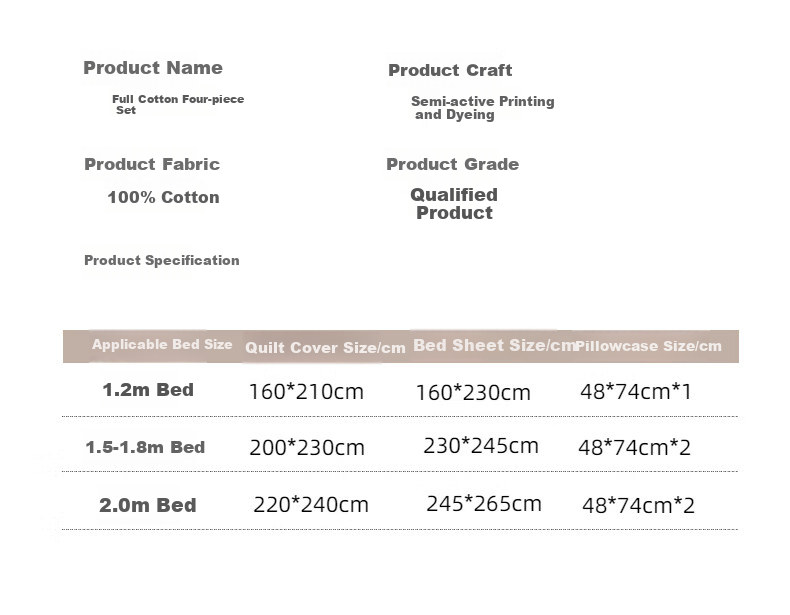 Hodo Cotton Bedding Set for 1.5/1.8m Bed, Home Use Double Bed Cover, Bed Sheet, Pillowcases, 100% Pure Cotton, Dream Island Patter 18
