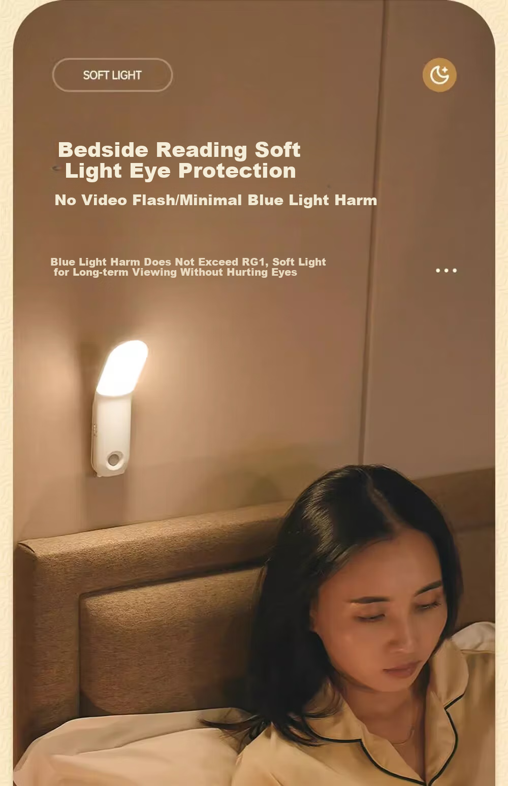 Kufire Night Light for Bedroom, Dormitory, Bedside Lamp, College Student Desk Lamp, Specialized Bedside Reading Light with Eye Protection, Rechargeable Magnetic Suctio 4