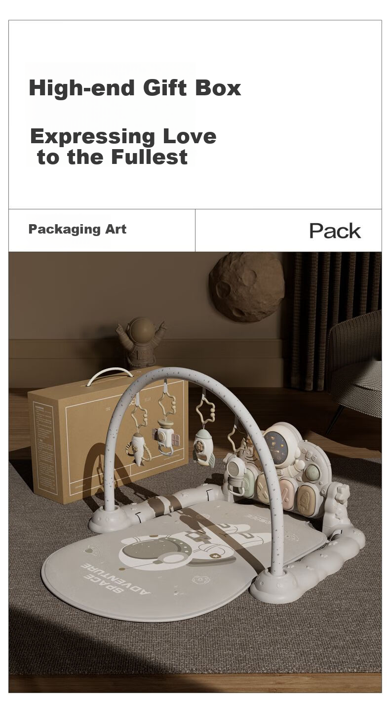 BEIESTATE Astronaut Baby Gym Frame, 0-6 Months Newborn Welcome Gift, Piano Foot Pedal Gym Frame, Infant Toy 8