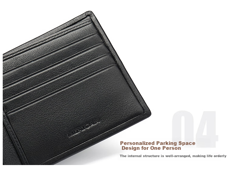 MEXICAN Genuine Top-Grain Leather Wallet for Men, Horizontal And Short Billfolds, High-End Gift Box, Birthday Present for Boys And Fathers 17