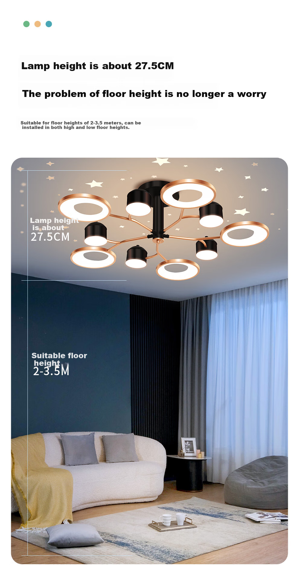 NVC Nordic Pendant Light, Simple And Creative, Popular Molecular Lamp, Ceiling Light for Living Room, Trendy Modern Lighting Fixture WHXD80Z/F-03 6
